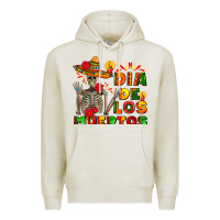 Oatmeal Heather dia de los muertos Premium Hoodie - AdoDesignShop
