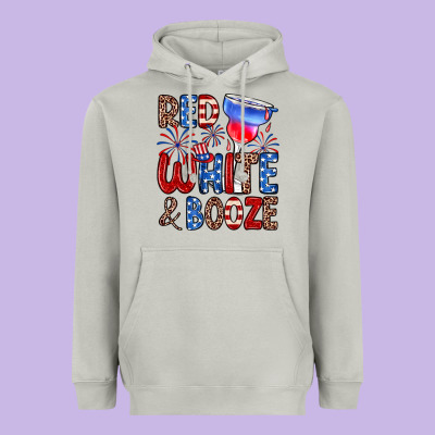 Red White And Booze Heavyweight Hoodie Designed By Zillion Design Studio