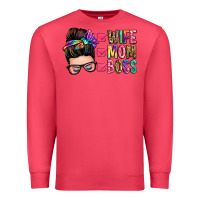 Cardinal wife mom boss messy bun Premium Sweatshirt - Zillion Design Studio