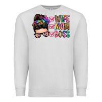 Dove Grey wife mom boss messy bun Premium Sweatshirt - Zillion Design Studio