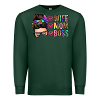 Sports Green wife mom boss messy bun Premium Sweatshirt - Zillion Design Studio