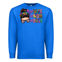 True Royal wife mom boss messy bun Premium Sweatshirt - Zillion Design Studio