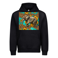 Black western sunflowers elephant Urban Hoodie - LillyAllenDesigns