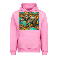 Fuchsia Pink western sunflowers elephant Urban Hoodie - LillyAllenDesigns