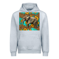 Heather Grey western sunflowers elephant Urban Hoodie - LillyAllenDesigns