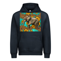 Navy western sunflowers elephant Urban Hoodie - LillyAllenDesigns