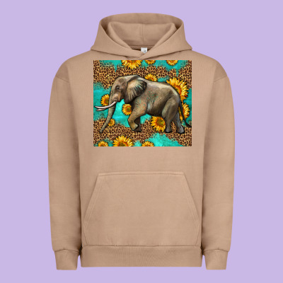 Western Sunflowers Elephant Urban Hoodie Designed By Lillyallendesigns