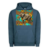 Pigment Midnight Navy western sunflowers elephant Urban Hoodie - LillyAllenDesigns