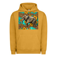 Pigment Peanut Butter western sunflowers elephant Urban Hoodie - LillyAllenDesigns