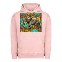 Pigment Salmon western sunflowers elephant Urban Hoodie - LillyAllenDesigns