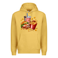 Antique Gold hamburger potatoes and coke Premium Hoodie - AdoDesignShop