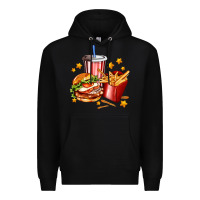 Black hamburger potatoes and coke Premium Hoodie - AdoDesignShop