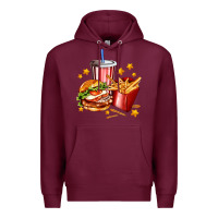 Burgundy hamburger potatoes and coke Premium Hoodie - AdoDesignShop