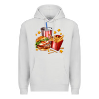 Dove Grey hamburger potatoes and coke Premium Hoodie - AdoDesignShop