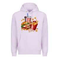 Lilac hamburger potatoes and coke Premium Hoodie - AdoDesignShop