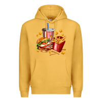 Mustard hamburger potatoes and coke Premium Hoodie - AdoDesignShop