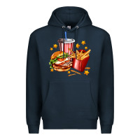 Navy hamburger potatoes and coke Premium Hoodie - AdoDesignShop
