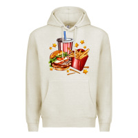Oatmeal Heather hamburger potatoes and coke Premium Hoodie - AdoDesignShop
