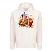 Pale Pink hamburger potatoes and coke Premium Hoodie - AdoDesignShop