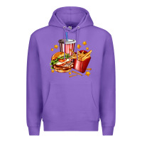 Purple hamburger potatoes and coke Premium Hoodie - AdoDesignShop