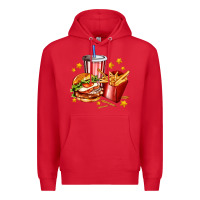 Red hamburger potatoes and coke Premium Hoodie - AdoDesignShop