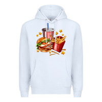 White hamburger potatoes and coke Premium Hoodie - AdoDesignShop