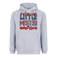 Heather Grey little mister America Heavyweight Hoodie - Zillion Design Studio