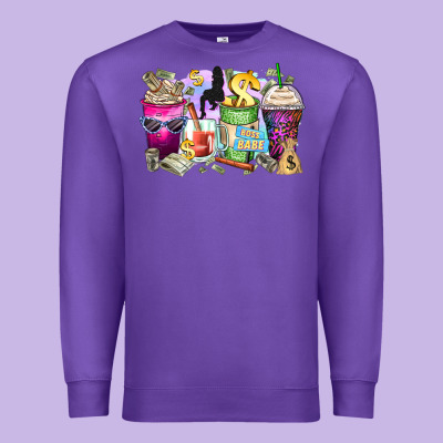 Boss Babe Coffee Cups Premium Sweatshirt Designed By Zillion Design Studio