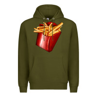 Army Green french fries Premium Hoodie - AdoDesignShop