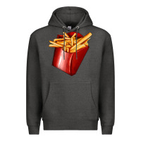 Charcoal Heather french fries Premium Hoodie - AdoDesignShop