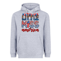Heather Grey little miss America Heavyweight Hoodie - Zillion Design Studio