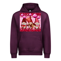Mauve Wine valentines gnomies with leopard Urban Hoodie - NancyCooperArtShop
