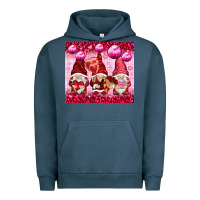 Pigment Midnight Navy valentines gnomies with leopard Urban Hoodie - NancyCooperArtShop
