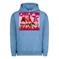 Pigment Pebble Blue valentines gnomies with leopard Urban Hoodie - NancyCooperArtShop