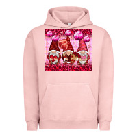 Pigment Salmon valentines gnomies with leopard Urban Hoodie - NancyCooperArtShop