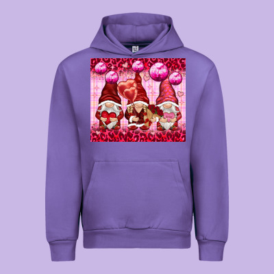 Valentines Gnomies With Leopard Urban Hoodie Designed By Nancycooperartshop