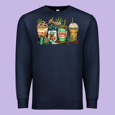 Highly Caffeinated Coffee Cups Premium Sweatshirt Designed By Zillion Design Studio