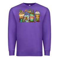 Purple highly caffeinated coffee cups Premium Sweatshirt - Zillion Design Studio