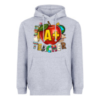 Heather Grey a plus teacher Heavyweight Hoodie - texasbilliewilder