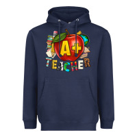 Navy a plus teacher Heavyweight Hoodie - texasbilliewilder