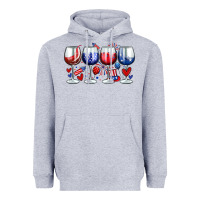 Heather Grey American wine glasses Heavyweight Hoodie - Zillion Design Studio