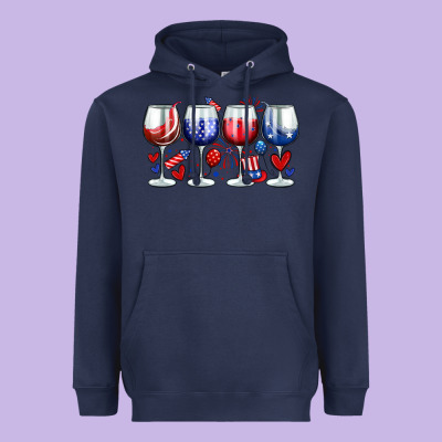 American Wine Glasses Heavyweight Hoodie Designed By Zillion Design Studio