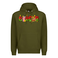 Army Green burger with coke and stars Premium Hoodie - AdoDesignShop