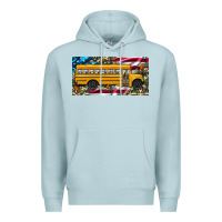 Blue Mist school bus camouflage american flag license plate Premium Hoodie - Artiststas