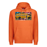 Carrot school bus camouflage american flag license plate Premium Hoodie - Artiststas