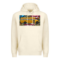 Sandshell school bus camouflage american flag license plate Premium Hoodie - Artiststas