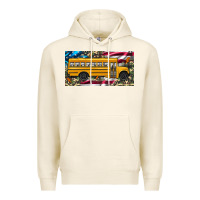 School Bus Camouflage American Flag License Plate Premium Hoodie | Teevron