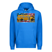 True Royal school bus camouflage american flag license plate Premium Hoodie - Artiststas