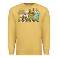 Antique Gold school bus coffee cups Premium Sweatshirt - Zillion Design Studio