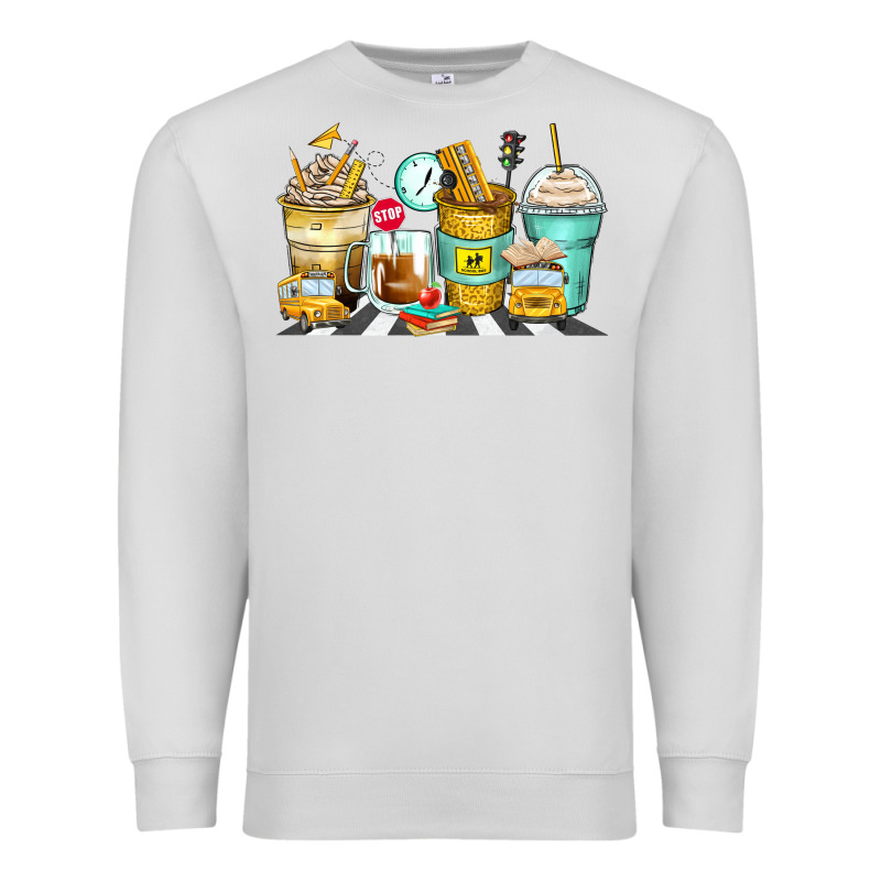 School Bus Coffee Cups Premium Sweatshirt by Zillion Design Studio | Teevron